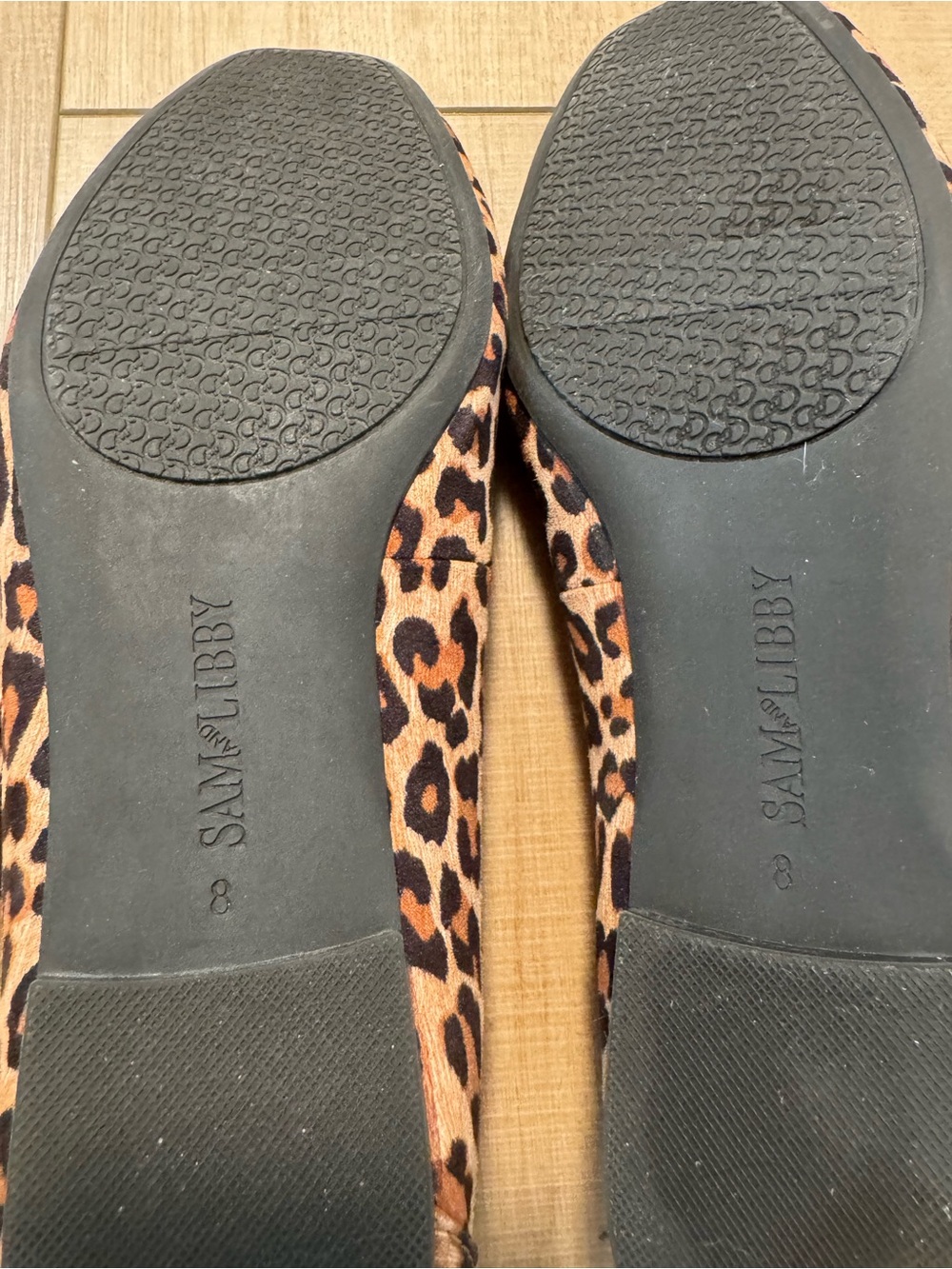 Sam & Libby Leopard Print Mary Jane Flats Size 8 EUC - Picture 7 of 8